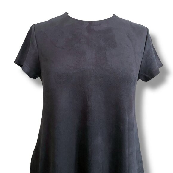 J McLaughlin Womens Swing Dress Sz Small Gray Microsuede Faux Suede Aline Preppy - Picture 4 of 8